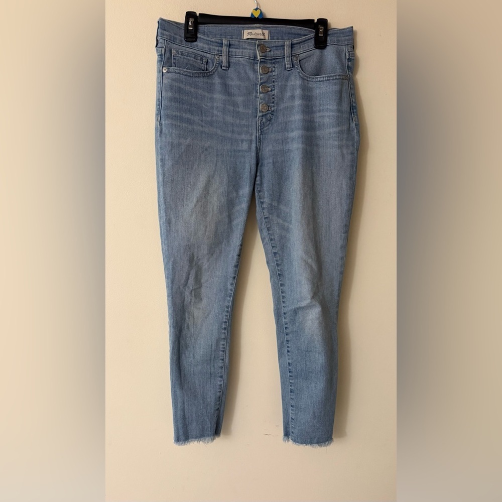 Madewell 9” High Rise Skinny Crop Jeans, size 29, Light Blue Wash, EUC